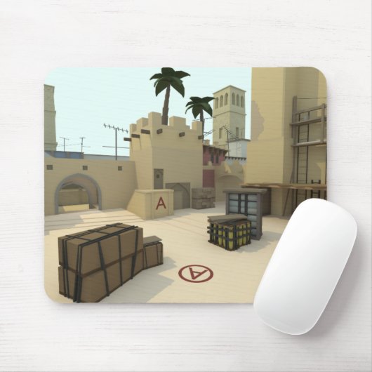 Migrage CSGO-kaart met laag poly Muismat (Met muis)