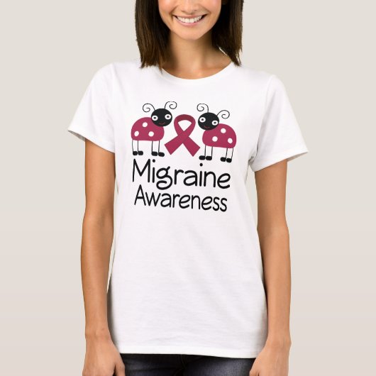 Migraine Awareness Burgundy Ribbon T-shirt (Voorkant)
