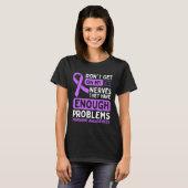 Migraine Awareness Nerves Paars Ribbon T-shirt (Voorkant volledig)
