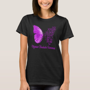 Migraine Hoofdpijn Bewustheid Boterfly Roze Ik ben T-shirt