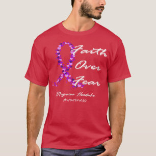 Migraine Hoofdpijn Bewustzijn Geloof over angst in T-shirt