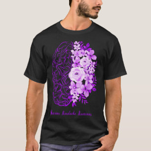 Migraine Hoofdpijn Bewustzijn Hersen Bloem Paars T-shirt