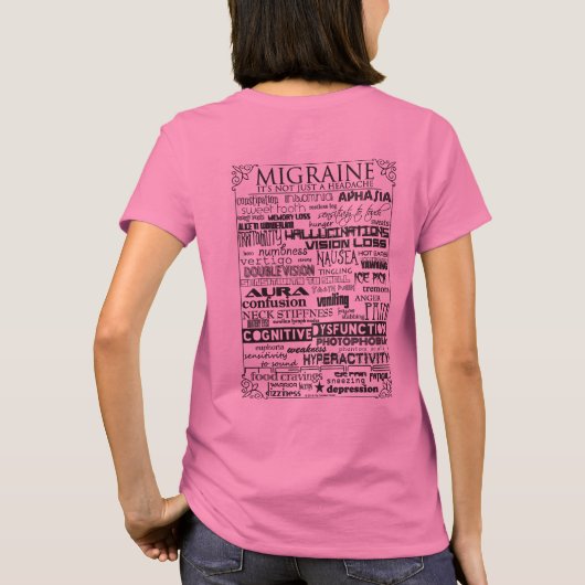 Migraine T-shirt Dames lichte kleuren (Achterkant)