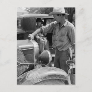 Migrant Fruit Worker Cars 1940 Briefkaart