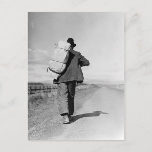 Migrant Walking - 1935 Briefkaart