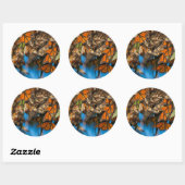 Migrating monarch butterflips cling to leaves ronde sticker (Vel)