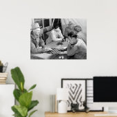 Migrerende werknemers die zich ontspannen poster (Thuiskantoor)