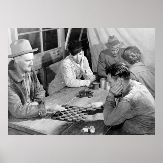 Migrerende werknemers die zich ontspannen poster (Voorkant)