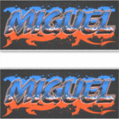 Miguel prénom nom autocollant graffiti sticker (Devant)