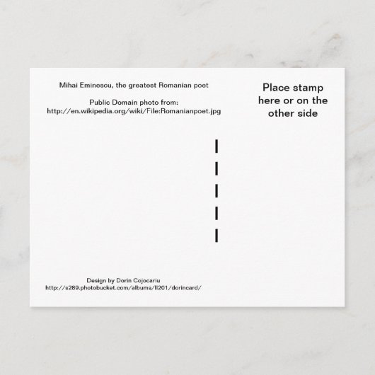 Mihai Eminescu, de grootste Roemeense dichter Briefkaart (Voorkant)