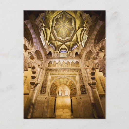 Mihrab en plafonnering van de Mezquita in Cordoba Briefkaart (Voorkant)