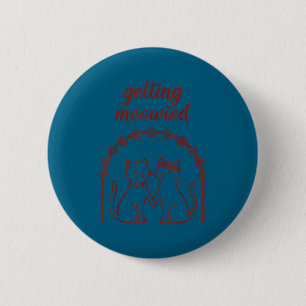 Mij een getrouwde kat huwelijksbruid bruidegom gra ronde button 5,7 cm