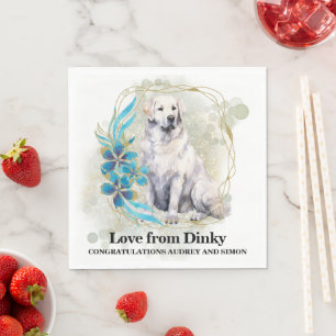 Mij! Huwelijksservetten met foto van Kuvasz-honden Servet