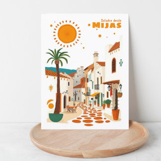 Mijas Spanje vakantie Andalucia Costa sol Postcar Briefkaart