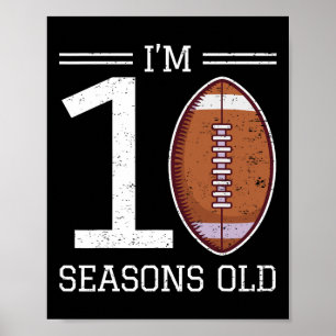 Mijlpaal 10e verjaardag American Football Jongen 1 Poster