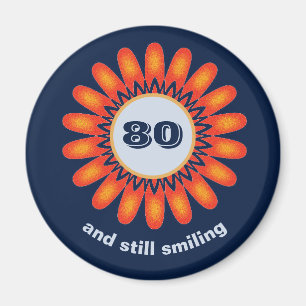 Mijlpaal 80e Oranje bloem Magneet