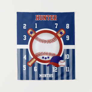 Mijlpaal Baby Foto Prop Honkbal ⚾ Sport Wandkleed