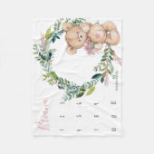 Mijlpaal groei tracker - Teddy beer Fleece Deken (Voorkant)