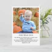 Mijlpaal Keepomwille Kaart: Een jaar oud Aankondiging (Staand voorkant)