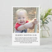 Mijlpaal Keepomwille Kaart: Elf maanden oude aanko Aankondiging (Staand voorkant)