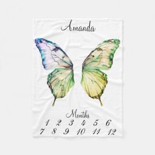 Mijlpaal Roze Vlinder Vleugels Baby Keepsake Fleece Deken