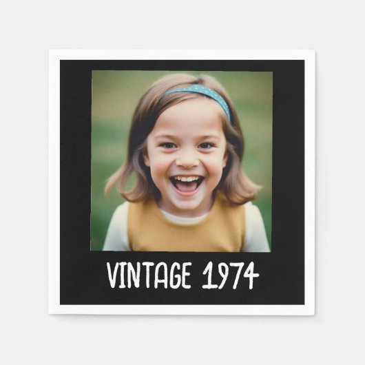 mijlpaal Verjaardag Foto Keepsake Servet (Voorkant)