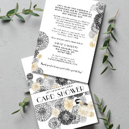 Mijlpaal Verjaardag Zwart en Goud Kaart Shower