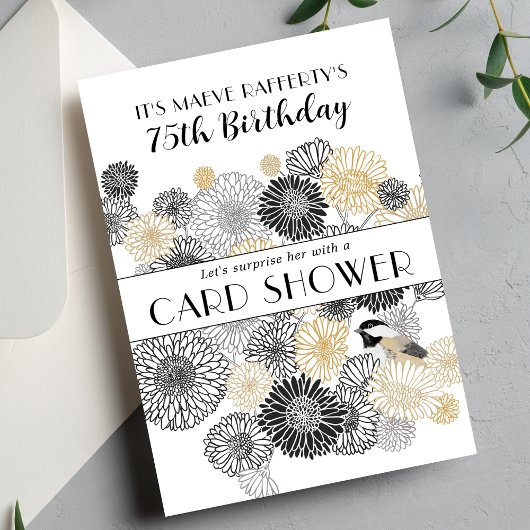 Mijlpaal Verjaardag Zwart en Goud Kaart Versiering