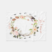 Mijlpaal waterverf tracker, boho waterverf fleece deken (Voorkant (Horizontaal))