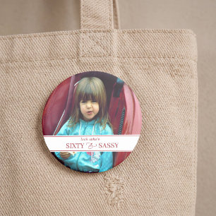 Mijlpalen Verjaardag Groot Aangepaste Foto Ronde Button 4,0 Cm