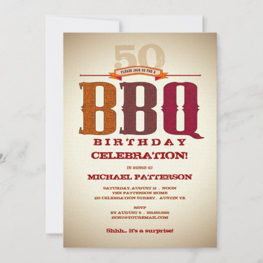 Mijlsteen Birthday BBQ Celebration Invitation Kaart (Voorkant)