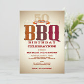 Mijlsteen Birthday BBQ Celebration Invitation Kaart (Staand voorkant)