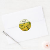 Mijlsteen Birthday Bright Yellow Flowers 100th Ronde Sticker (Envelop)