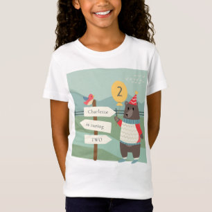 Mijlstgebergte van het Beer Cute Bird Elke zondag T-shirt