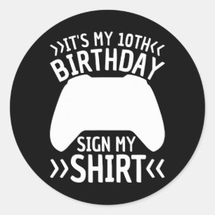 Mijn 10e verjaardagsbord Mijn Shirt 10 jaar oude j Ronde Sticker