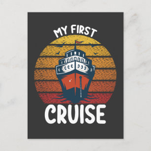 Mijn 1e cruise retro Vintage Uitnodiging Briefkaart