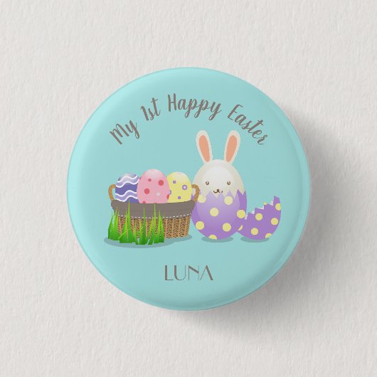 Mijn 1e gelukkige Pasen Ronde Button 3,2 Cm (Voorkant)