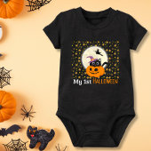 Mijn 1e Halloween Outfit Pompoen en Zwarte Kat Sch Romper