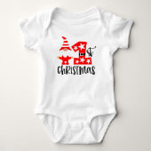 Mijn 1e Kerst Cute Gnome Kerstman Modern Romper (Voorkant)