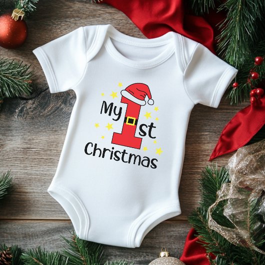 Mijn 1e Kerstmis Leuke Moderne Feestelijke Baby Romper