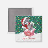Mijn 1e Kerstmis - Santa Teddy Bear Magnet Magneet (Voorkant / Achterkant)