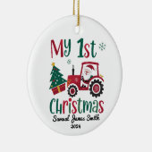 Mijn 1e Kersttractor - Custom Keramisch Ornament (Rechts)