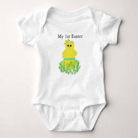 Mijn 1e Pasen Baby Jongens Chick Egg Creeper T-shi Romper (Voorkant)