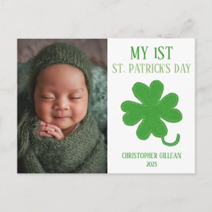 Mijn 1e St. Patrick's Day Baby Foto Shamrocks Feestdagenkaart