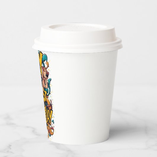 Mijn 1e verjaardag met honden papieren bekers (Links)