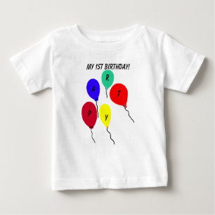 Mijn 1e verjaardagsfeestje Ballonnen Baby T-shirt