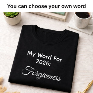 Mijn 2026 Woord van het Jaar Vergeving Zwart T-shirt