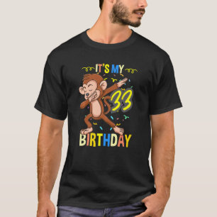 Mijn 33e verjaardag Dabbing Monkey Animal T-shirt