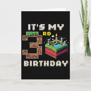Mijn 3e verjaardag Pixel Game 3 Taart Video Gamer  Kaart