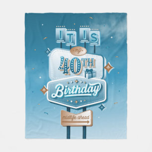 Mijn 40e verjaardag vlooienbanket fleece deken